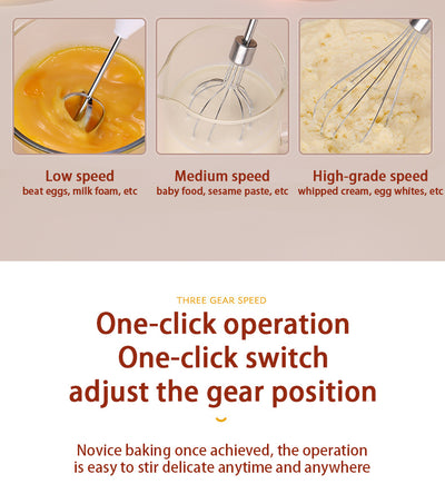 Hand-held Electric Whisk Household Baking Cake Egg White Whisk Small Straight Handle Whisk Wireless Whisk