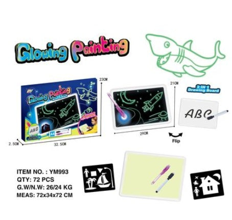 Educational Toy Drawing Pad 3D Magic 8 Light Effects Puzzle Board Sketchpad