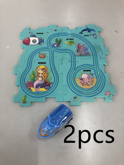 Children Puzzle Electric Railroad Speeder