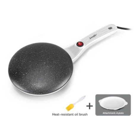 Breakfast Crepe Maker Spherical Non-stick Baking Pan, One Stick, Two Flips