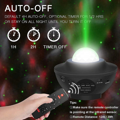 USB LED Star Night Light Music Starry Water Wave LED Projector Light Bluetooth Projector Sound-Activated Projector Light Decor