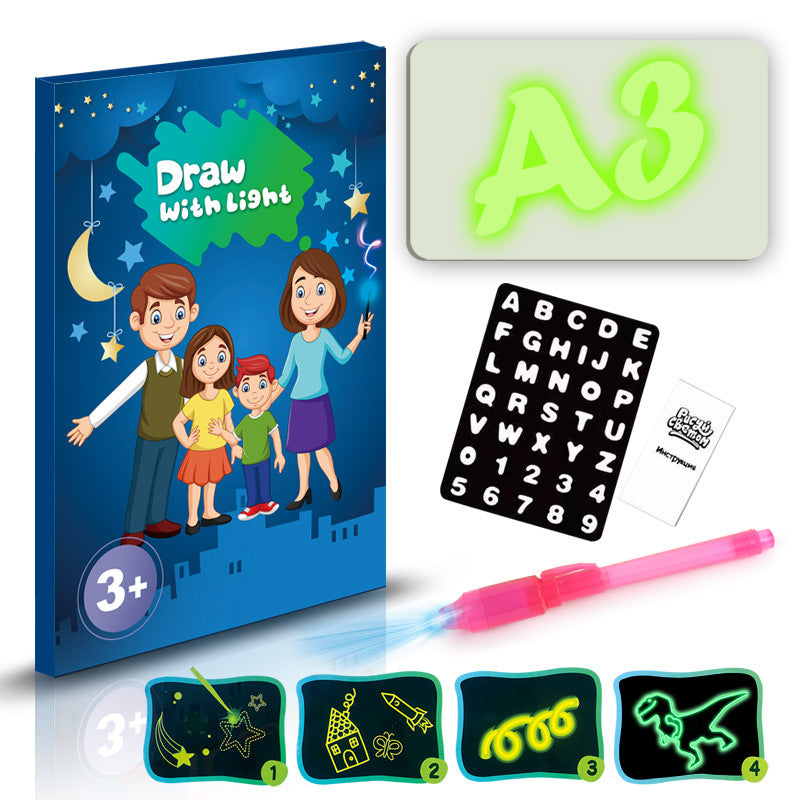 Educational Toy Drawing Pad 3D Magic 8 Light Effects Puzzle Board Sketchpad