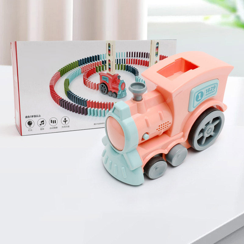 Domino Train Toys Baby Toys Car Puzzle Automatic Release Licensing Electric Building Blocks Train Toy