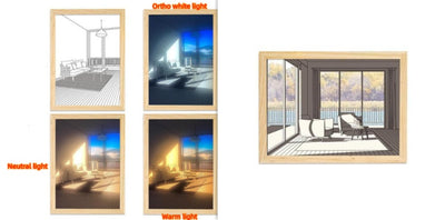 Illuminated Picture LED Decorative Light Painting Bedside Picture Style Creative Modern Simulate Sunshine Drawing Night Light Gift